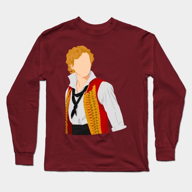 Enjolras With Red Vest Long Sleeve T-Shirt by byebyesally